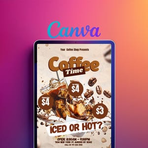 Flyer de cardápio de cafeteria, Flyer de ofertas especiais, Flyer editável para cafeteria, Flyer para download instantâneo, Promoção de cafeteria
