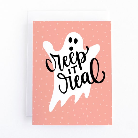 Funny Halloween Card, Creep it Real, Cute Halloween Party Card Il_570xn
