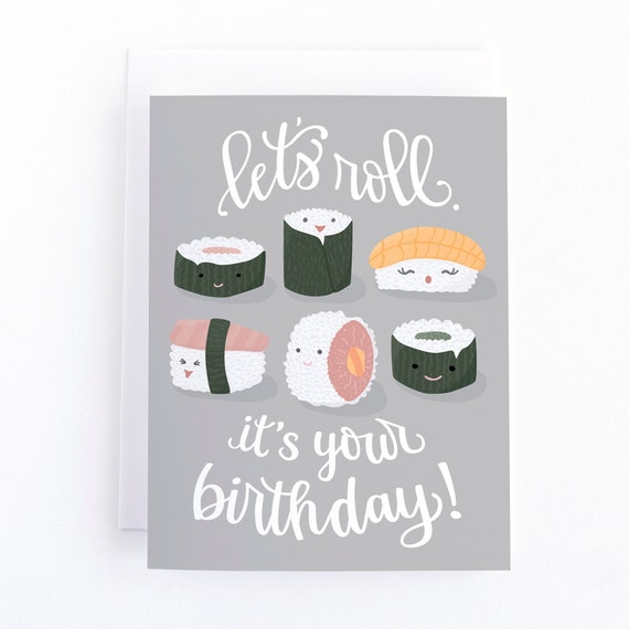 Cute Sushi Birthday Card, Best Friend Birthday Card Il_570xn