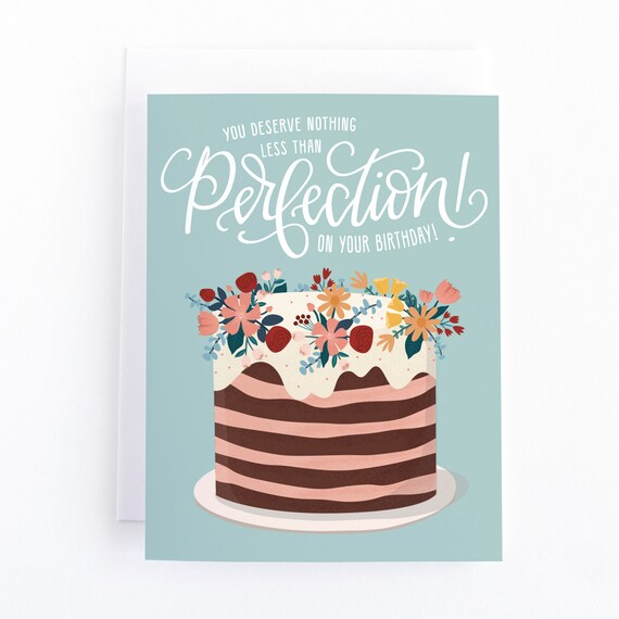 Feminine 30th Birthday Card for Mother, Best Friend 21st Birthday Card, Sweet 16 Floral Birthday Cake Greeting Card for Sister Il_570xn