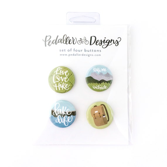 Hiking Lapel Pin Best Friend Gifts Set, Adventure Button Badge Gift for Girlfriend, Camping Lover Pin Badge Set, Outdoorsy Teacher Gift Il_570xn