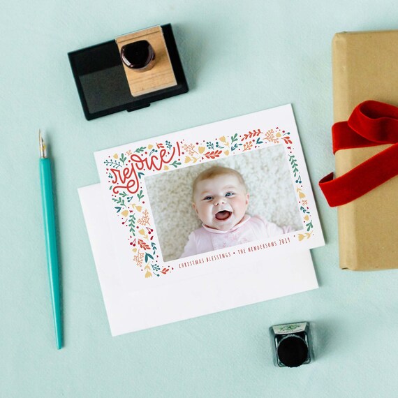 Scandinavian Christmas Card Template, Editable Christmas Photo Card Il_570xn