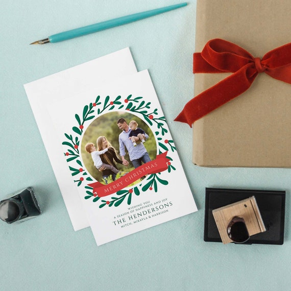 Religious Christmas Photo Card, Editable Holiday Photo Card Template Il_570xn