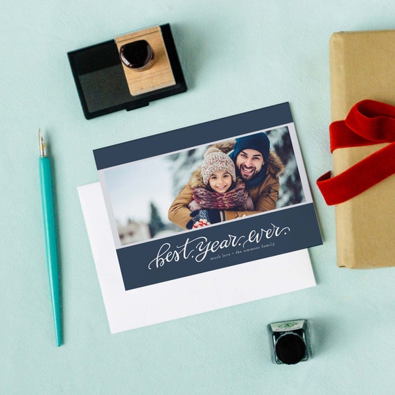 Custom Christmas Holiday Card, 2019 Year in Review Photo Card Il_570xn