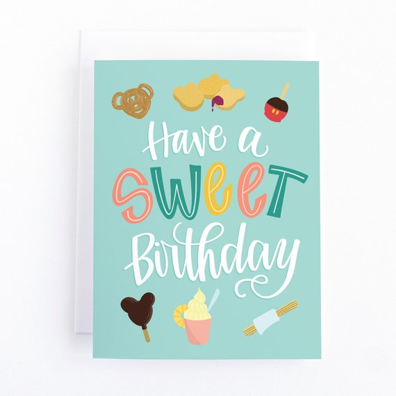 Disneyland Treats 21st Birthday Card, Disney Lover Greeeting Card, Dole Whip, Churro, Foodie Funny Birthday card Il_570xn