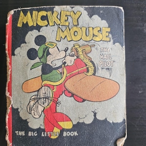 Vintage 1933 Mickey Mouse The Mail Pilot Big Little Book