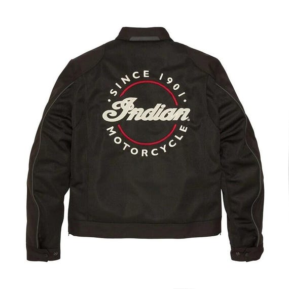 Indian motorcycle チマヨジャケット ネイティブ柄 サイズM New Men's Indian Motorcycle Milestone Black Mesh Biker Jacket