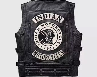 Neue Herren Indian Motorrad Reit Western Weste echte Rindsleder Biker Weste