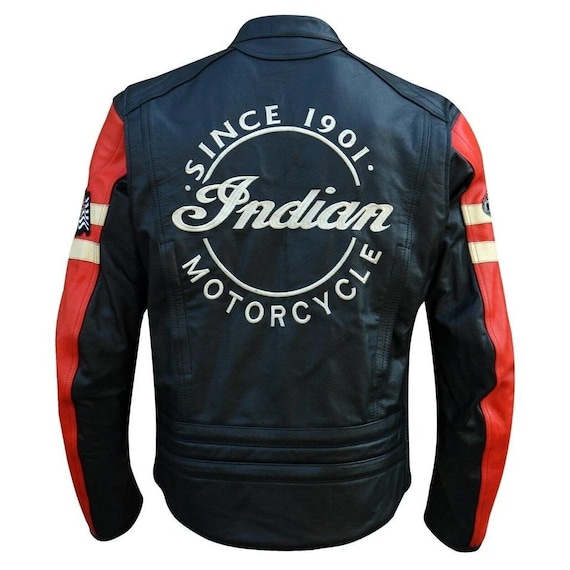 Indian Motocycle レザージャケット 42 New Men's Indian Motorcycle Style Genuine Leather Jacket