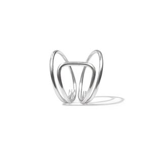 Anillo minimalista, anillo chapado en plata 925, anillo apilable de triángulo abierto, anillo sencillo para uso diario.