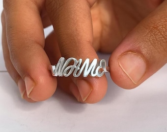 Dainty Name Rings • Personalized Silver Ring • Custom Name Jewelry • Minimalist Letter Ring • Everyday Jewelry • Custom Gift