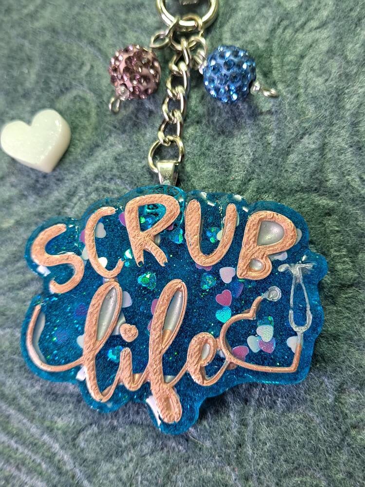 Scrub Life Keychain Blue Nurse Doctor Purse Charm Etsy