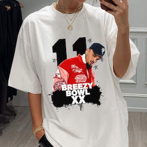 Chris Brown Breezy Bowl Vintage Look Oversized Boxy Hip Hop Big Face T-shirt Bootleg Washed