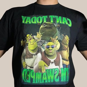 Shrek Can&#39;t Today I&#39;m Swamped Unisex Softstyle T-Shirt, Funny Meme Shirt, Shrek Graphic Tee, Funny Movie Quotes Shirt, Gift for Shrek Fans