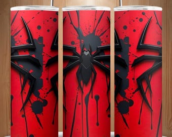 Red Spider Web Tumbler 20oz – Hero-Inspired Stainless Steel Travel Cup – Bold Spider Design Gift for Fans
