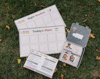 Daily Routine Chart for Kids: Toddler Morning and Night Schedule Board