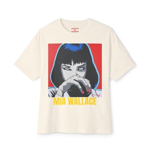 Mia Wallace Boxy Tee with Pulp Fiction Quote
