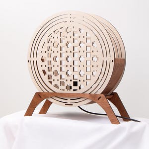 Wooden Desk Light, Handmade Wooden Accent Table Lamp, Natural Wood Décor, Modern Design, Unique Gift for Home Decor, Warm Night Light