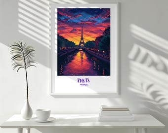 Póster de viaje de París - Impresión de París - Arte parisino - Arte francés - Decoración francesa para el hogar - Regalo navideño - Decoración navideña