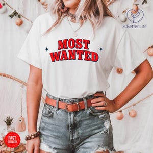 Most Wanted Cowboy T-shirt, Western T-shirt, Western Bachelorette T-shirt, Casual Wear, Zabawny prezent, Koszulka z oświadczeniem, Niepowtarzalny strój