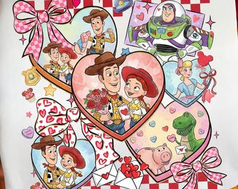 Paquete PNG de parejas de San Valentín, clipart de corazón retro, personajes románticos de San Valentín, diseño de corazón con lazo PNG, arte de sublimación para camisetas