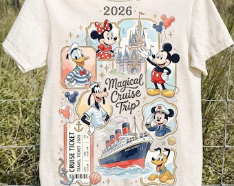 Disney Cruise PNG 2026, Magical Cruise Trip Design, Minnie Donald Goofy Pluto Captain Mickey Ship Vacation Clipart, Instant Download