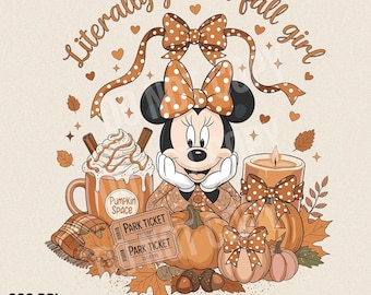 Minnie Mouse Herbst PNG, buchstäblich nur ein Herbstmädchen, gemütliches Kürbisgewürz Latte PNG, Herbst Disney Sublimation, süßes Minnie Sweatshirt Design
