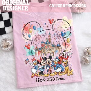 USA 250 Years PNG, Patriotic Celebration Clipart, Fireworks Castle Illustration, Cartoon Friends America Theme, Independence Day Digital png image 11