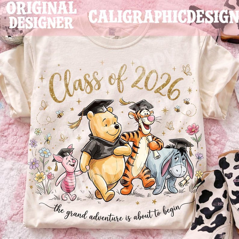Tigger Graduation Class of 2026 PNG, Graduation Friends Digital Download, School ...
