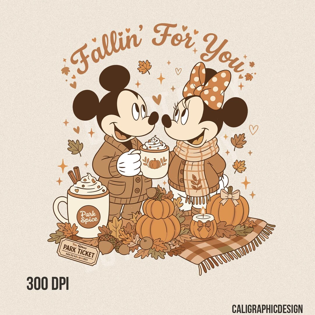 Fall Mickey Minnie PNG: Pumpkin Spice Thanksgiving (digital Download ...