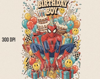 Spider Birthday PNG, Magical Kingdom Design (Digital Download)