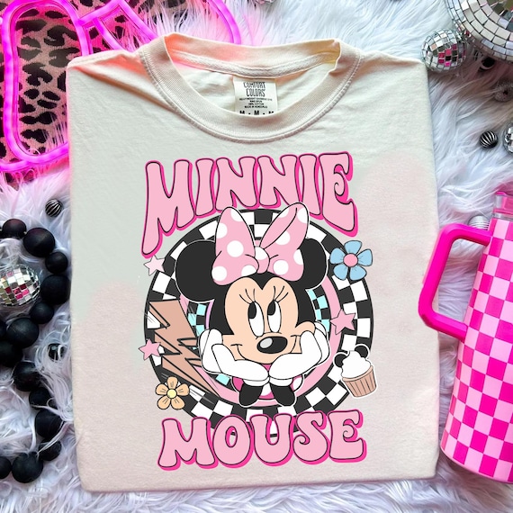Retro Minnie Mouse Shirt PNG, Kids Birthday Design (Digital Download)