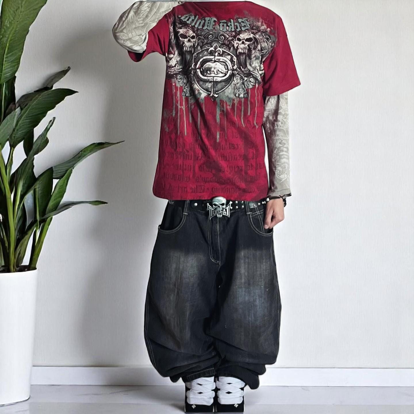 あああused graphic y2k tops Women Men Y2K T Shirt Emo Grunge Gothic Cross Graphic Tee