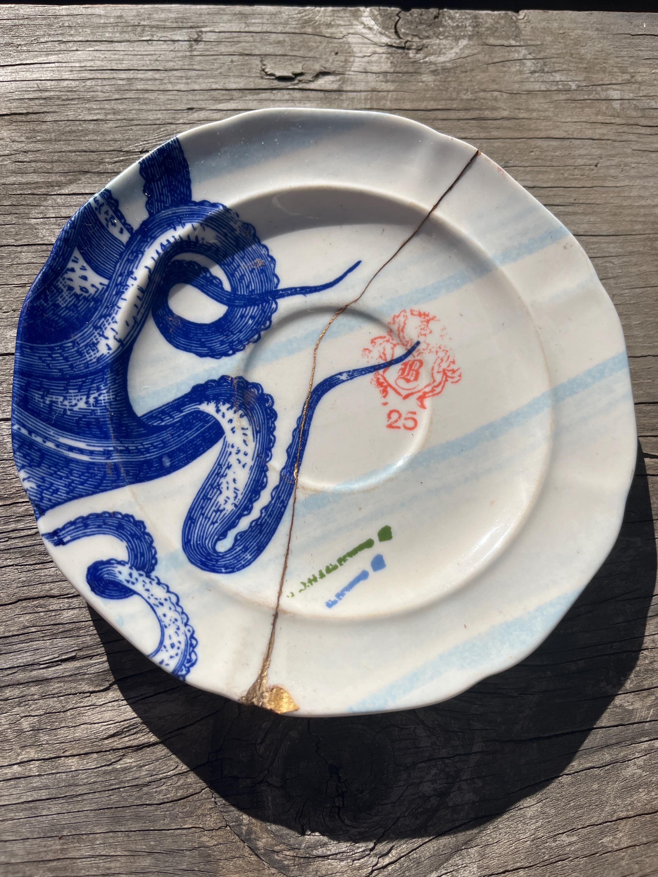 Kintsugi Blue and White - Etsy