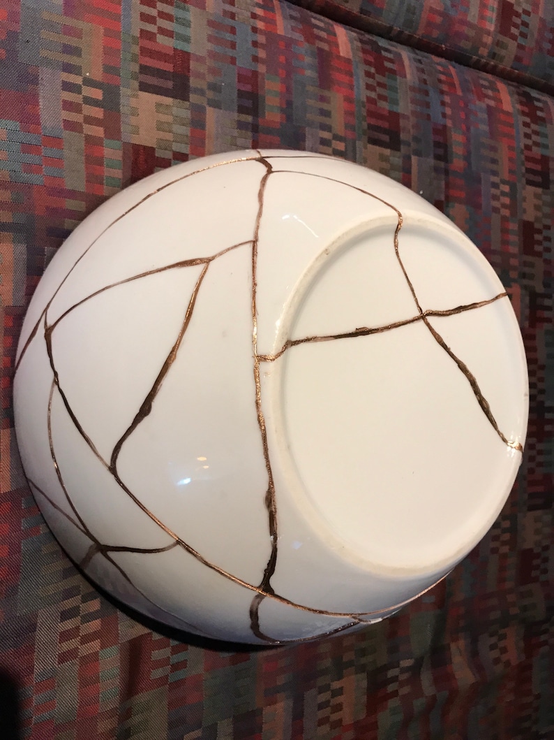 Kintsugi Large White Decorative Bowl 20 Plus Breaks - Etsy