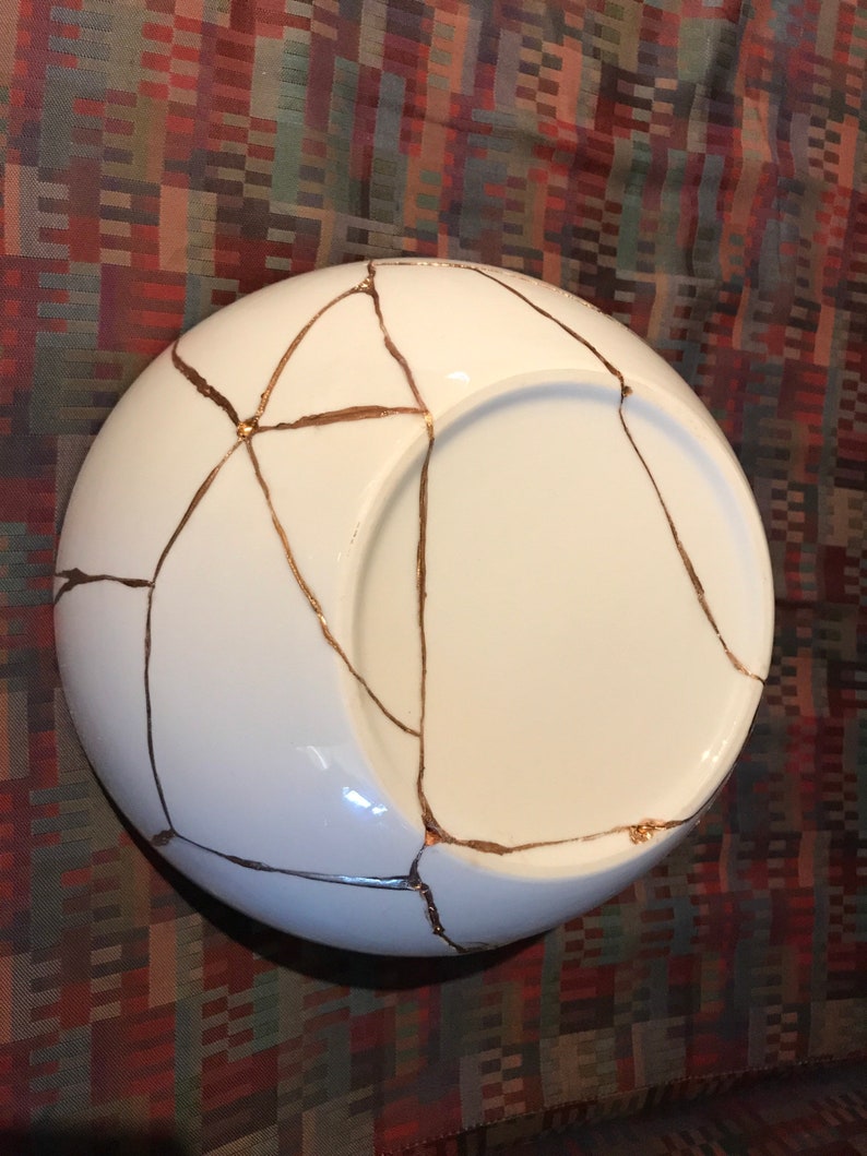 Kintsugi Large White Decorative Bowl 20 Plus Breaks - Etsy