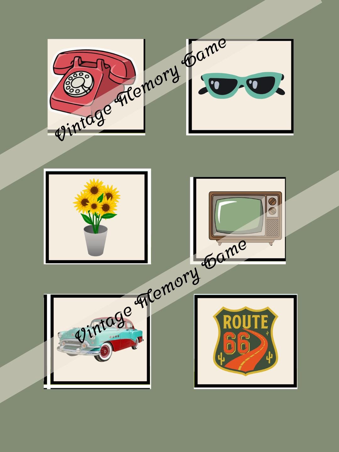 Retro Memory Vintage Memory Game for Seniors, Reminiscence Cards | Senior Activity ...