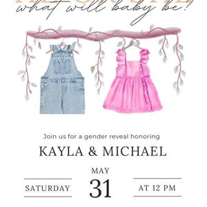 He or She Gender Reveal Invitation