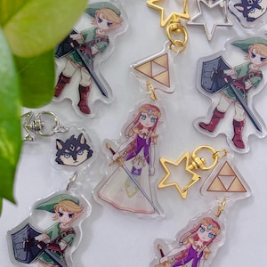 The Legend of Zelda Twilight Princess - Link and Zelda Connecting Acrylic Chamrms