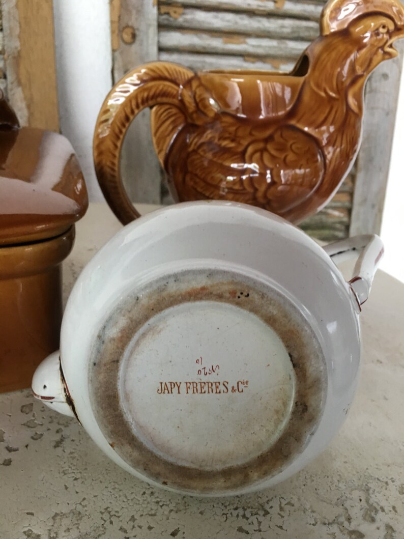 Vintage Antique Graniteware Enamelware Teapot Flowers Etsy