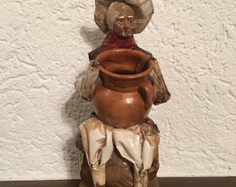 French Country Santon Potterer Doll with Pottery