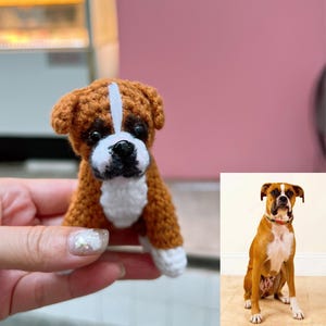 Custom Amigurumi Dog With Name Personalized Handmade Crochet Pet Doll Memorial With Birthstone Tribute Look Alike Dog Plush Replica Plushie