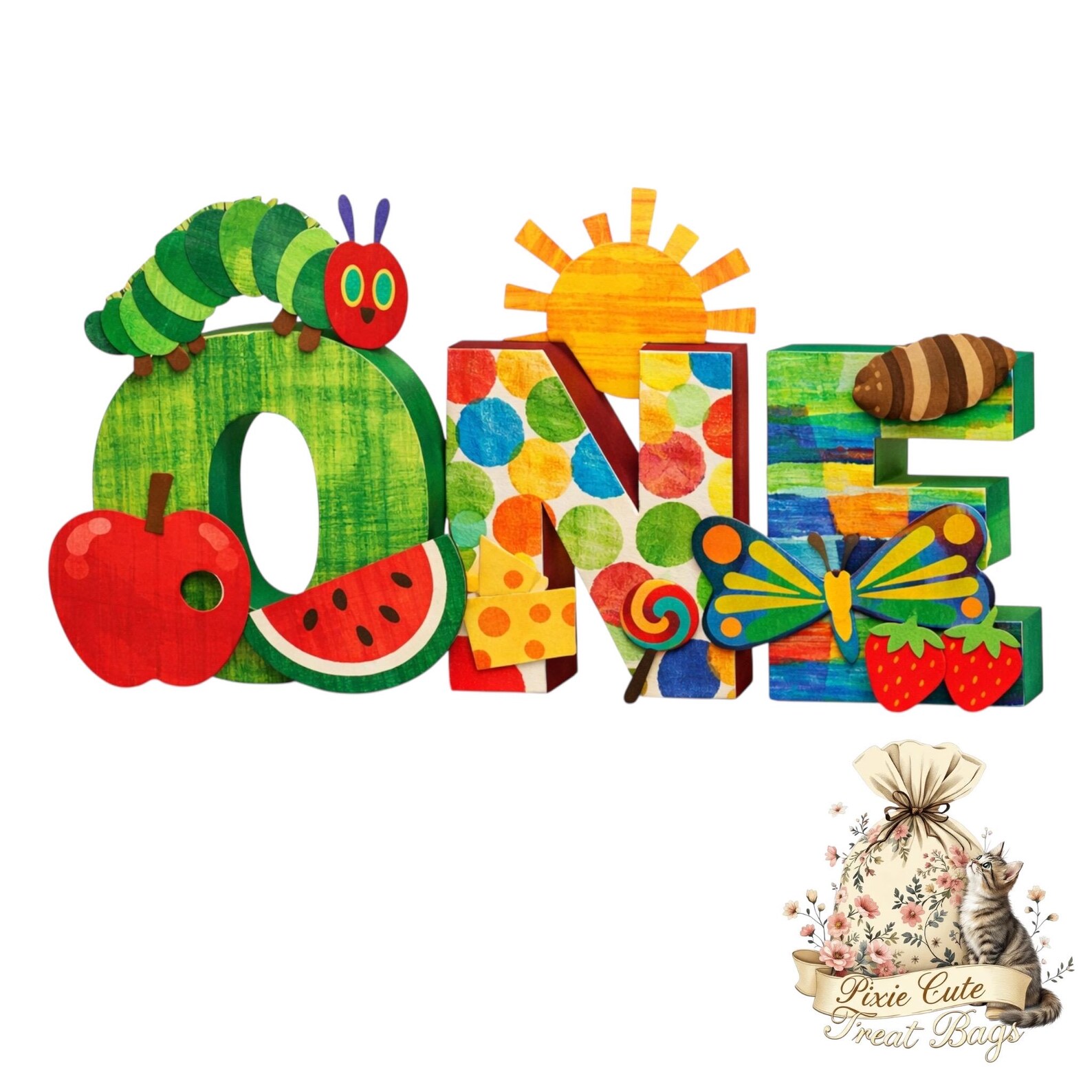 Hungry Letters Hungry Caterpillar 3D Letter: First Birthday Decor, Cake Smash Prop - Etsy