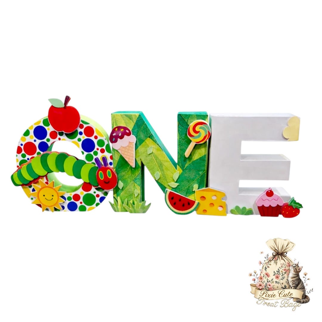 Hungry Letters Hungry Caterpillar 3D Letter: First Birthday Decor, Cake Smash Prop - Etsy