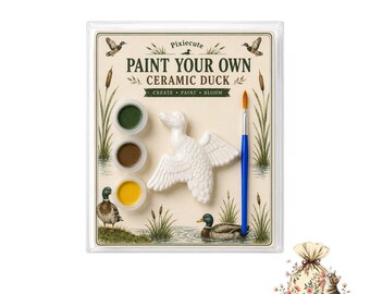 Mallard duck Painting Party Favors for Kids, DIY Plaster Mallard duck, Craft paint Kits, Birthday Activity Gift, One lucky duck