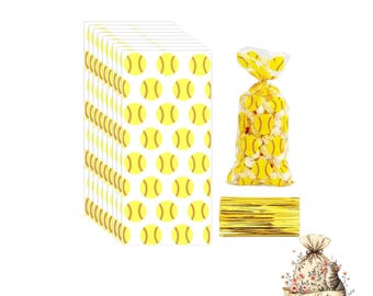 Softball Treat Bags: Birthday Party Favors, 5 Piece Set