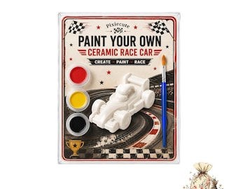 race car Painting Party Favors for Kids, DIY Plaster car racing, Craft paint Kits, Birthday Activity Gift, car racing party