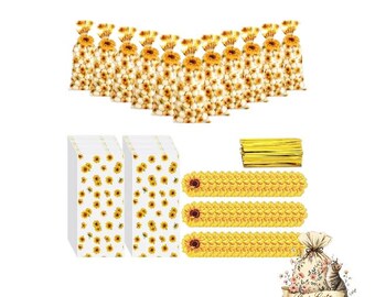 sunflower Treat Bags: Birthday Party Favor, Set of 5
