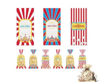carnival Treat Bags: Birthday Party Favors, 5 Piece Set
