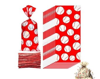 baseball Treat Bags: Birthday Party Favors, 5 Piece Set
